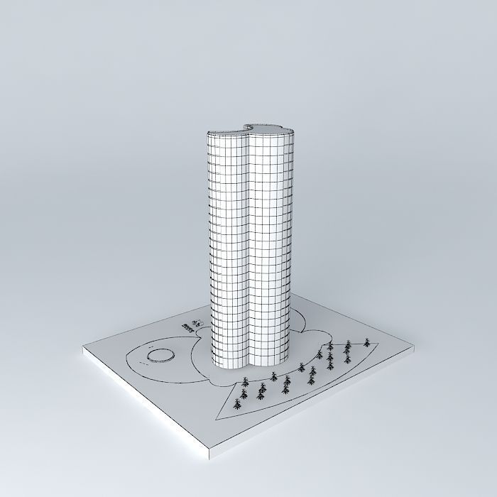 Extraordinary scrscraper Free 3D model_3