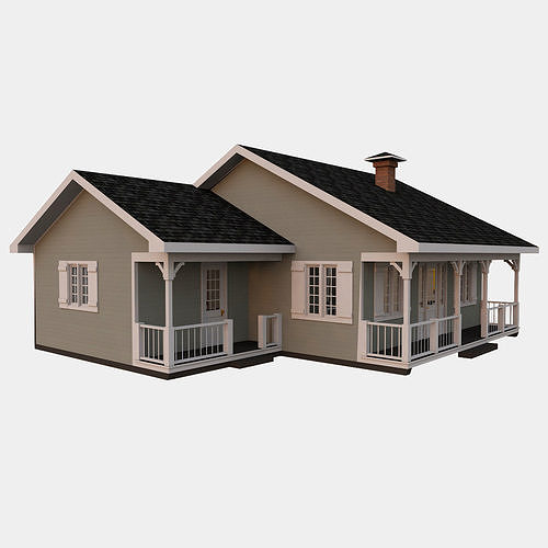 Classical American Woodframe House 3D model