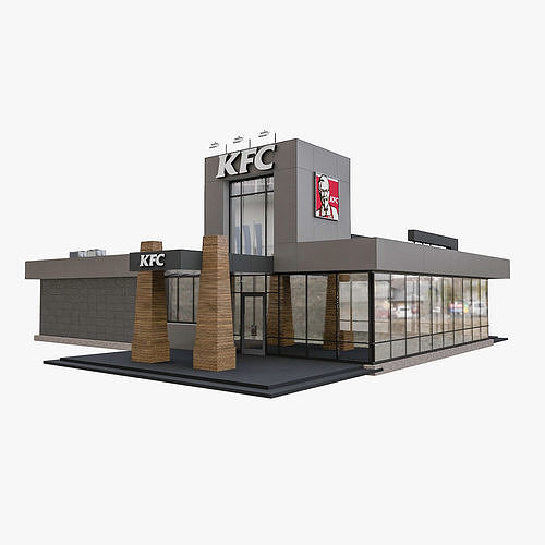 City KFC Modern Restaurant 3D model
