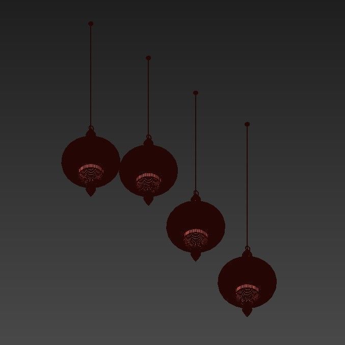 Modern Pendant Light Moroccan Hanging 3D model_3