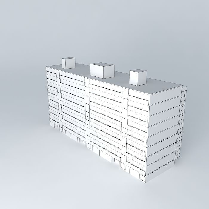 Maassluis Merellaan portiekflat Free 3D model_4