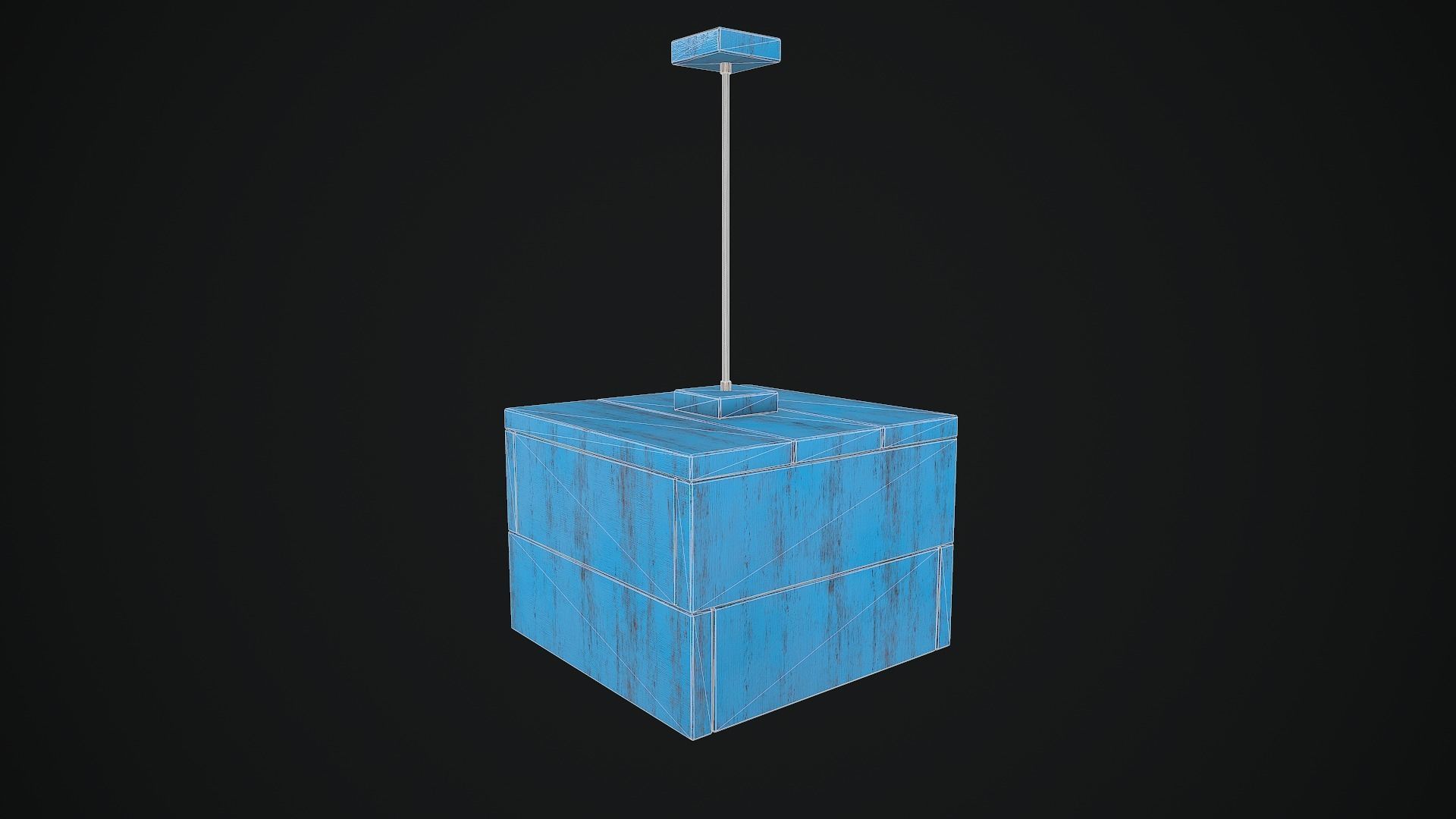 Pendant Lamp Distress Wood PBR VR Low-poly 3D model_10