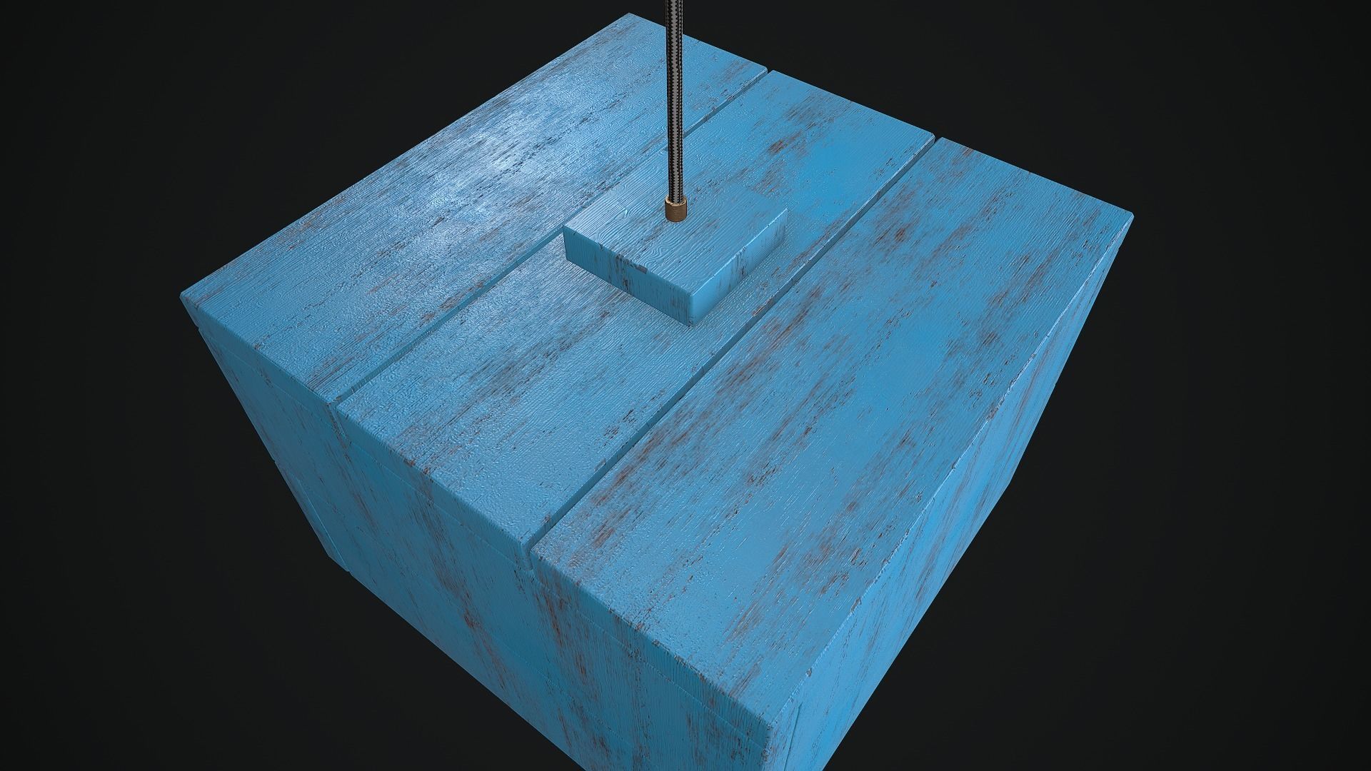 Pendant Lamp Distress Wood PBR VR Low-poly 3D model_7