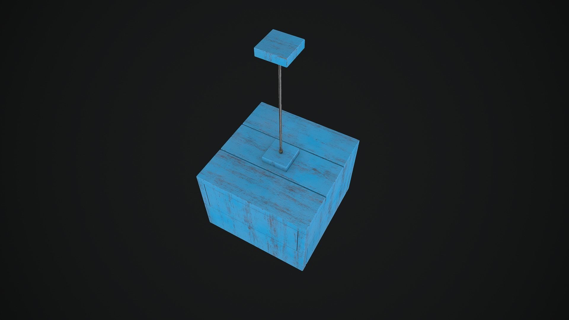 Pendant Lamp Distress Wood PBR VR Low-poly 3D model_3