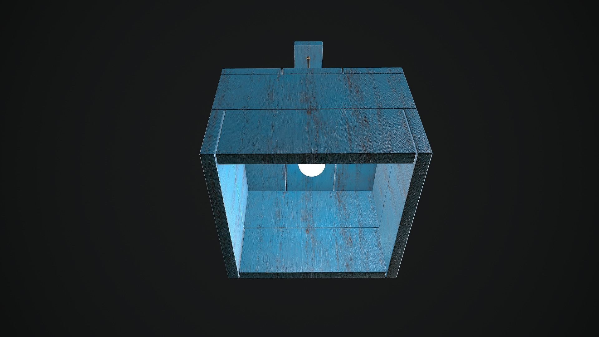 Pendant Lamp Distress Wood PBR VR Low-poly 3D model_4