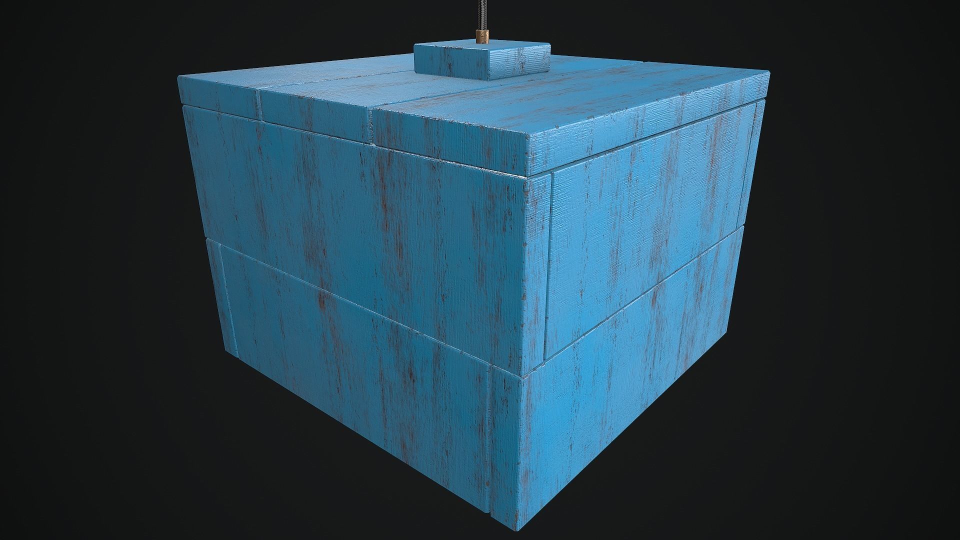 Pendant Lamp Distress Wood PBR VR Low-poly 3D model_6