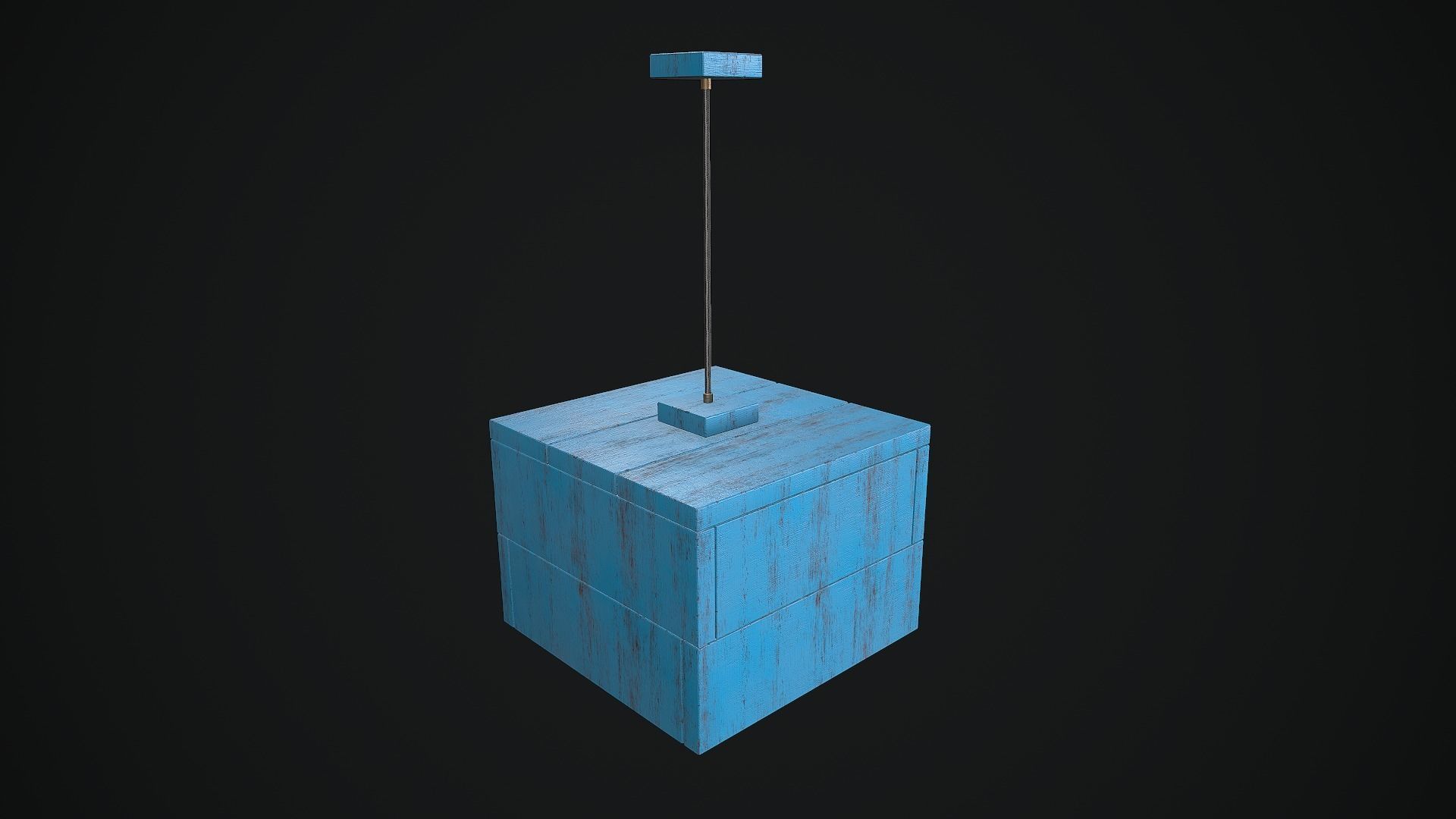 Pendant Lamp Distress Wood PBR VR Low-poly 3D model_1