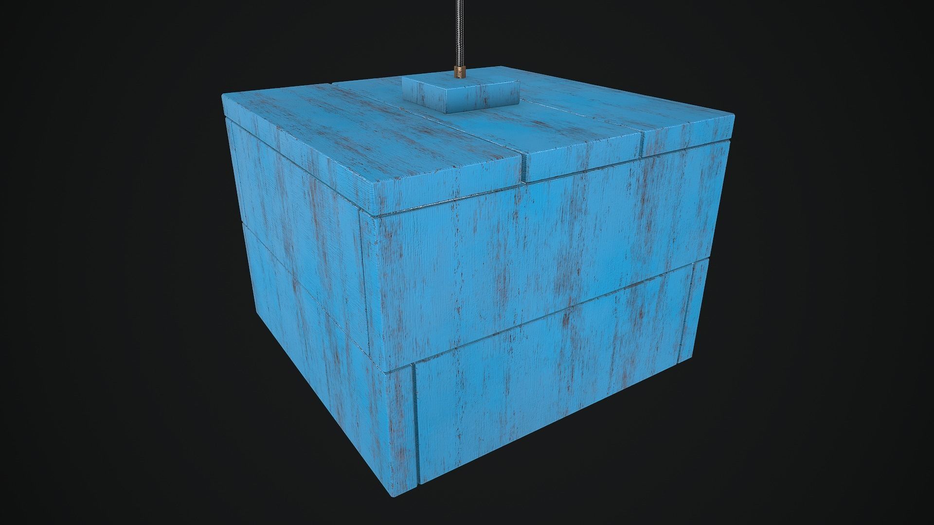 Pendant Lamp Distress Wood PBR VR Low-poly 3D model_9