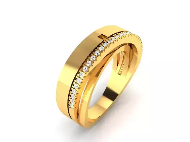 Women Band Ring 3dm render detail