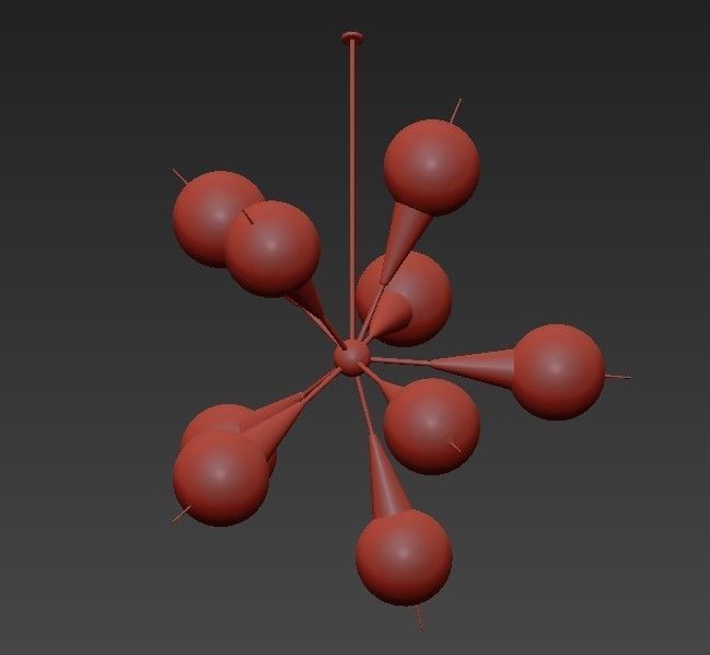 Twelve Globe Limited Edition Chandelier by Fedele Papagni 3D model_2