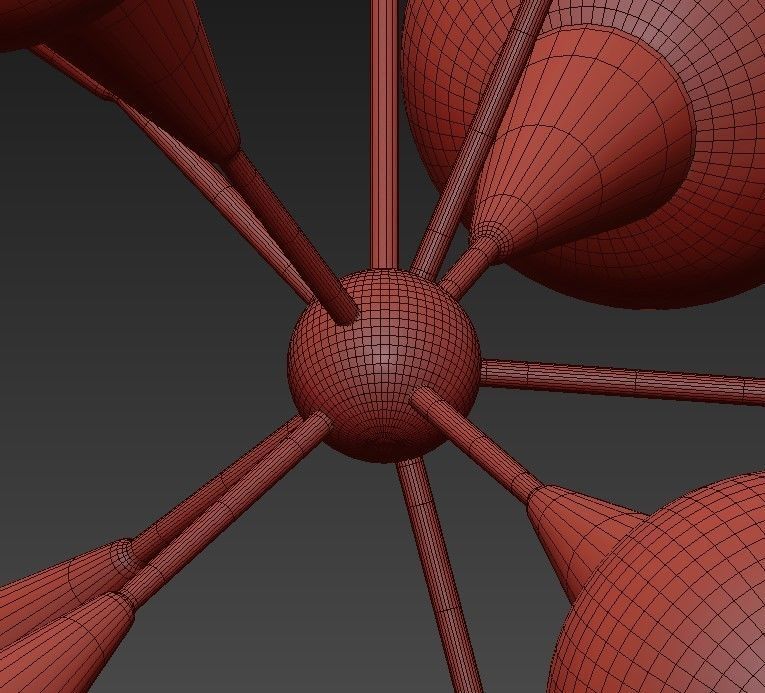 Twelve Globe Limited Edition Chandelier by Fedele Papagni 3D model_4