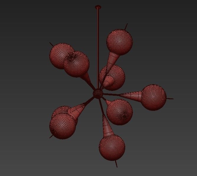 Twelve Globe Limited Edition Chandelier by Fedele Papagni 3D model_3