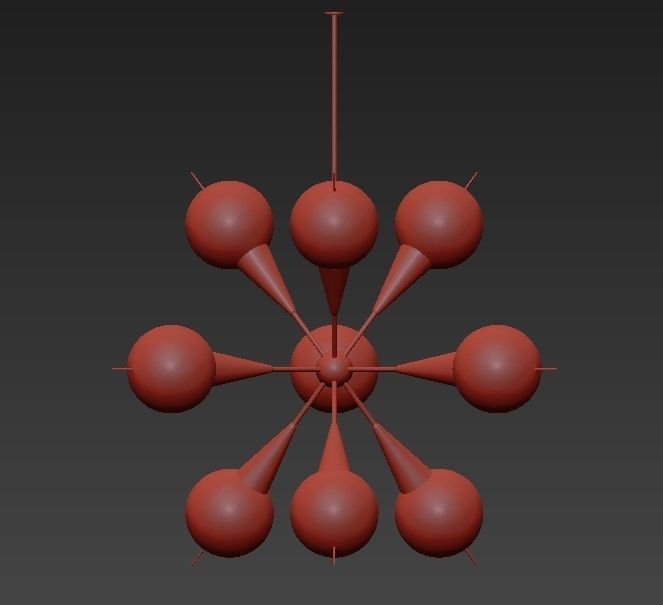 Twelve Globe Limited Edition Chandelier by Fedele Papagni 3D model_1