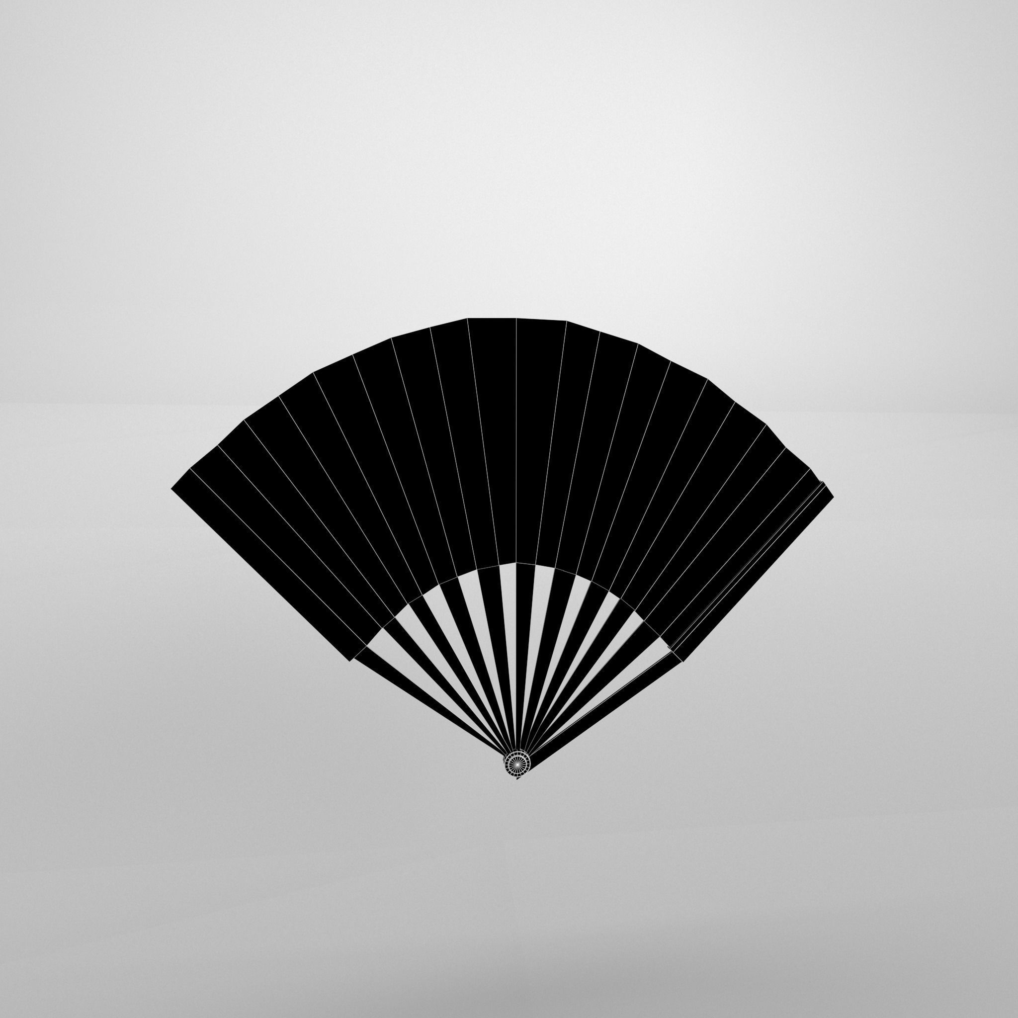 Paper Fan v1 001 Low-poly 3D model_5