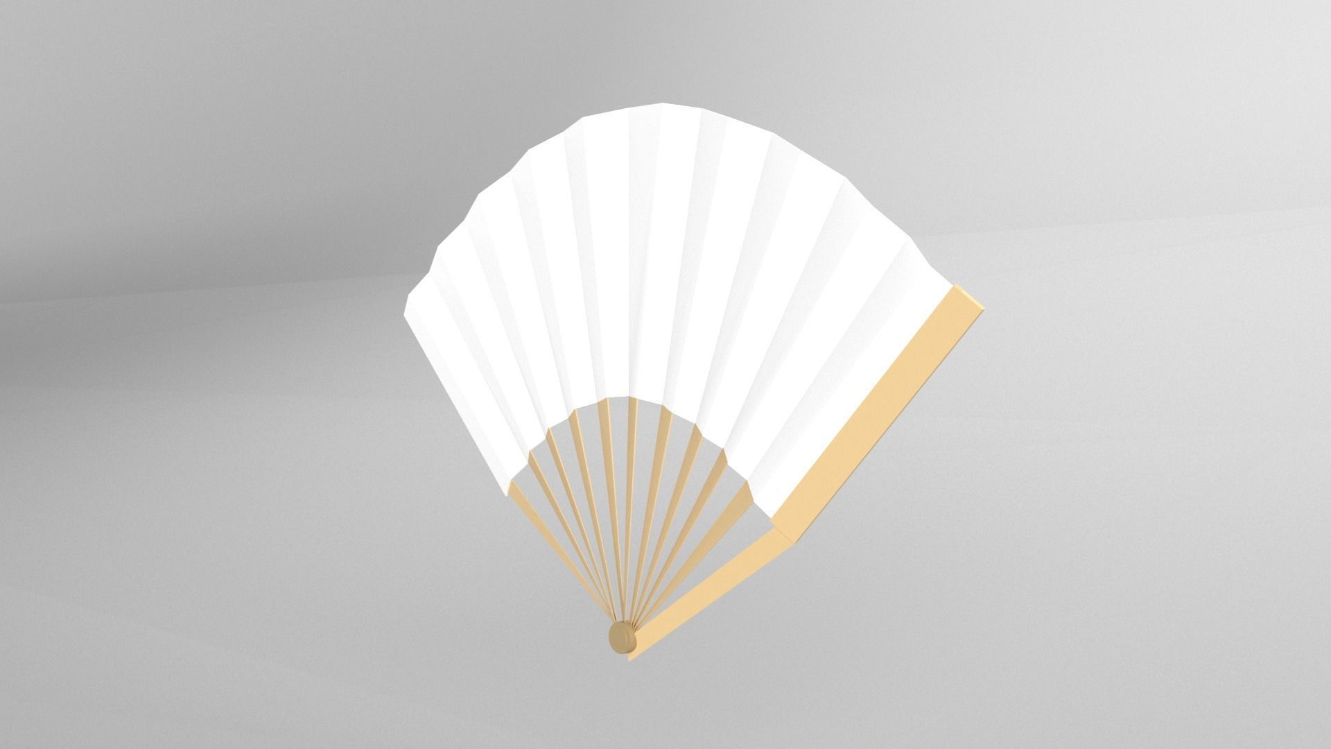 Paper Fan v1 001 Low-poly 3D model_3