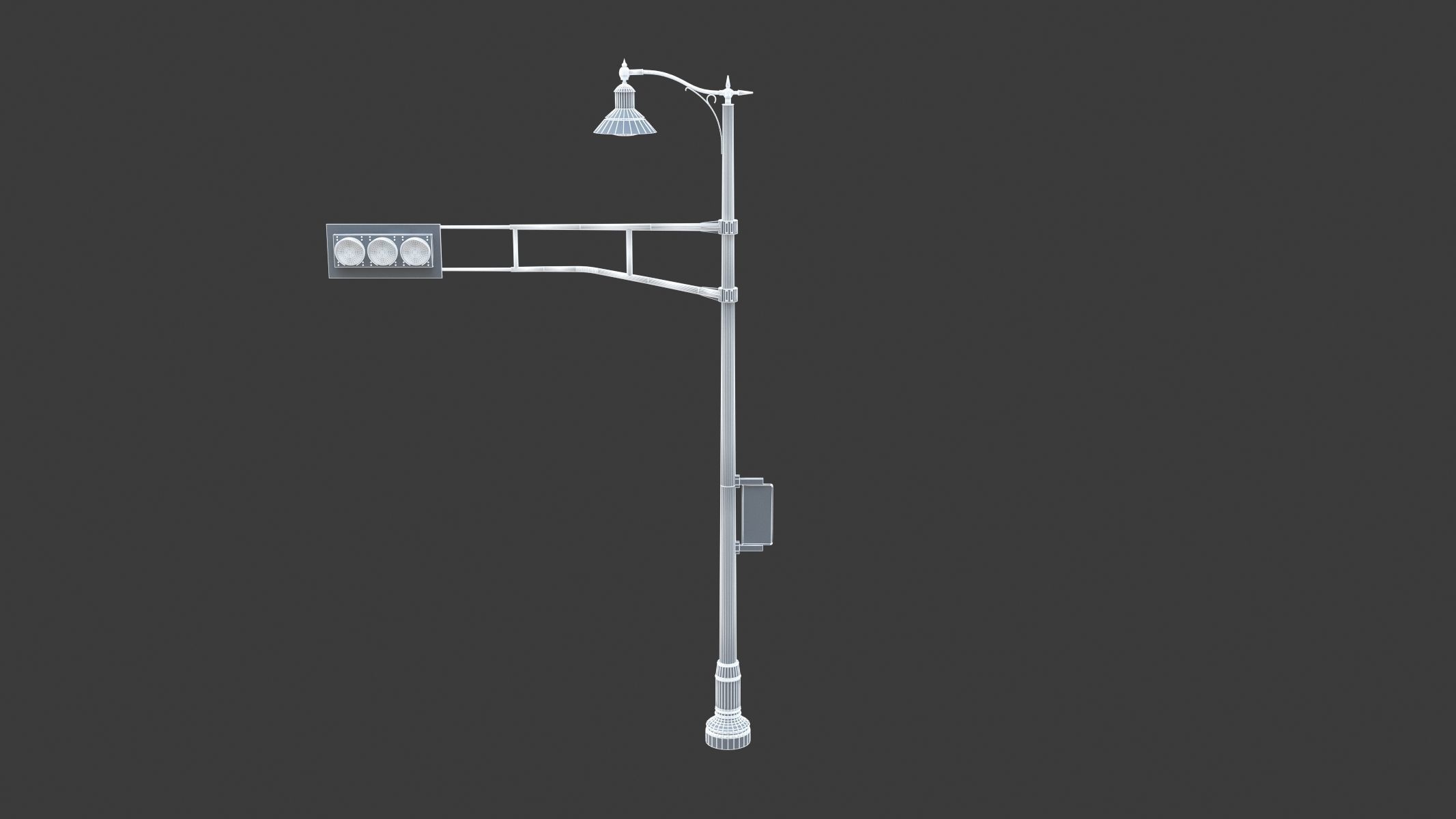 10 Street Light with Traffic Low-poly 3D model_11