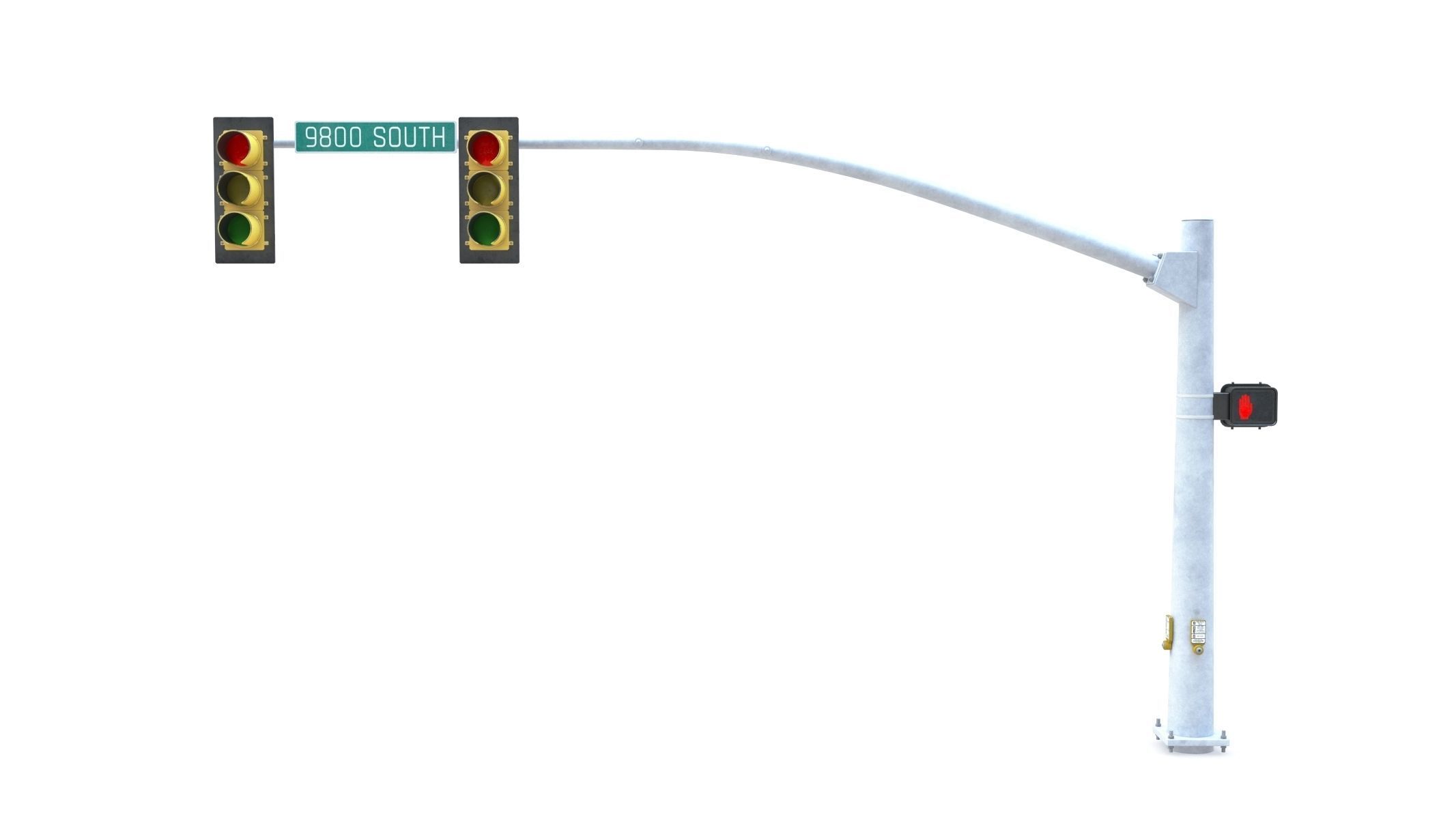 10 Street Light with Traffic Low-poly 3D model_4