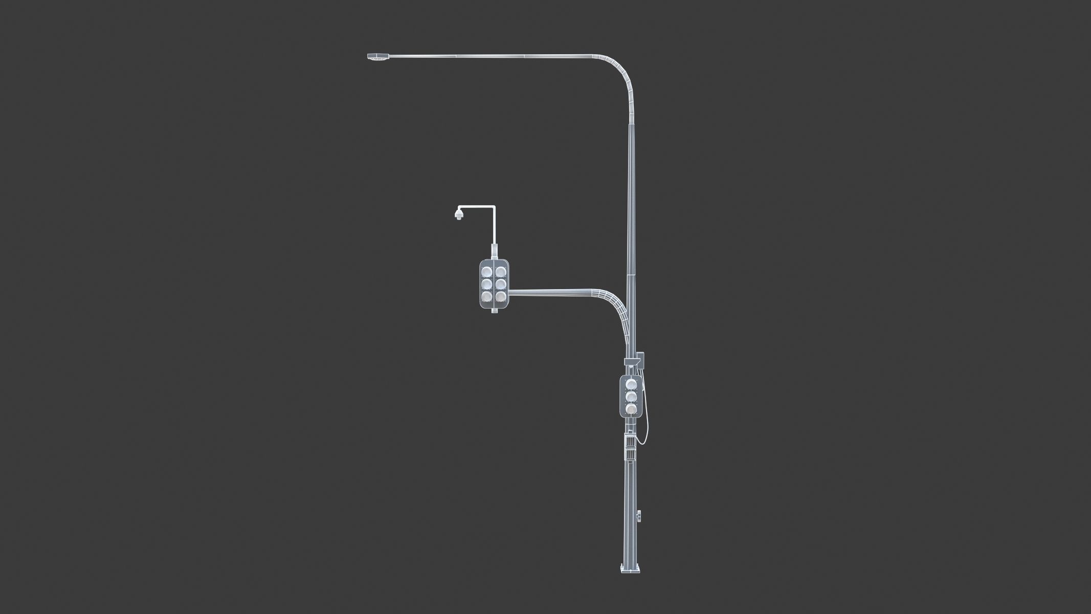 10 Street Light with Traffic Low-poly 3D model_16