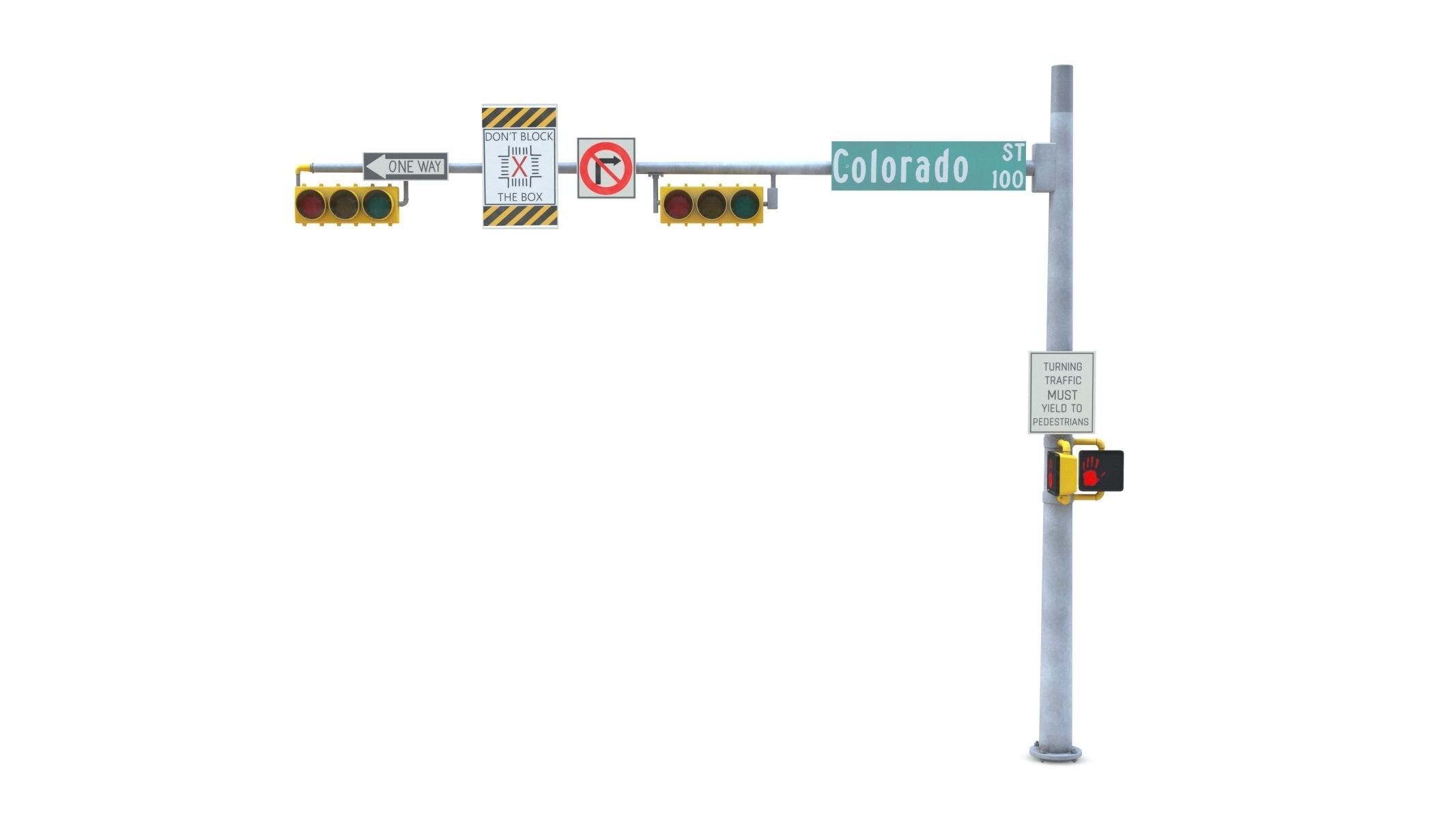 10 Street Light with Traffic Low-poly 3D model_8