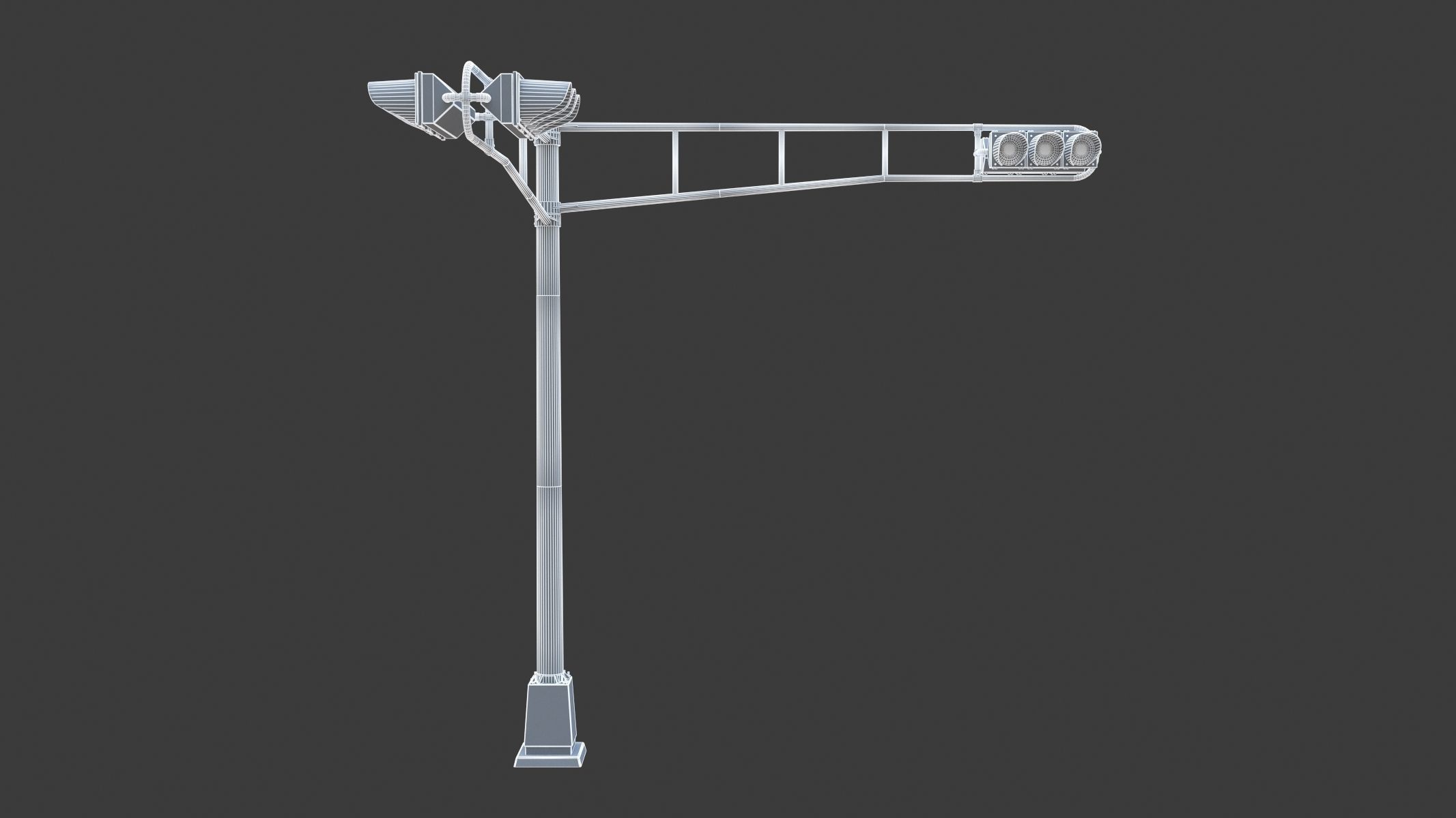 10 Street Light with Traffic Low-poly 3D model_12