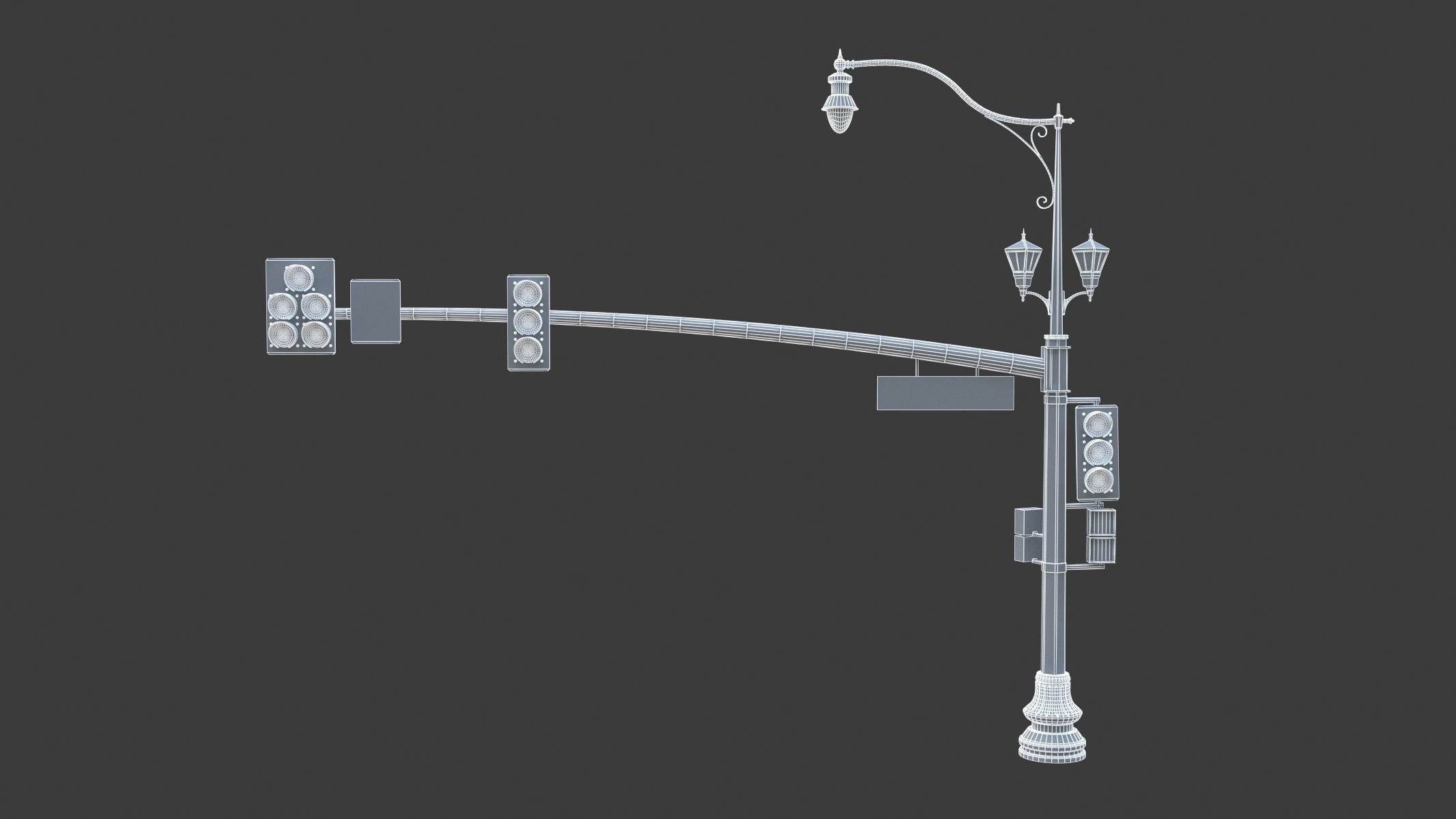 10 Street Light with Traffic Low-poly 3D model_13