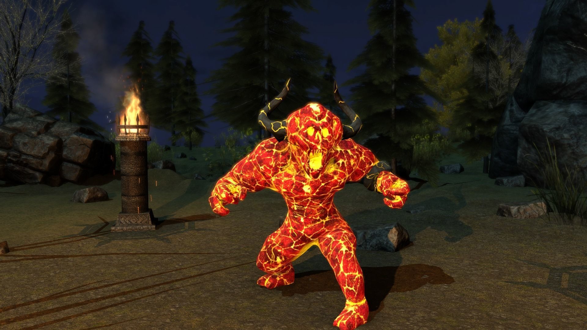 Stone demon Low-poly 3D model_6