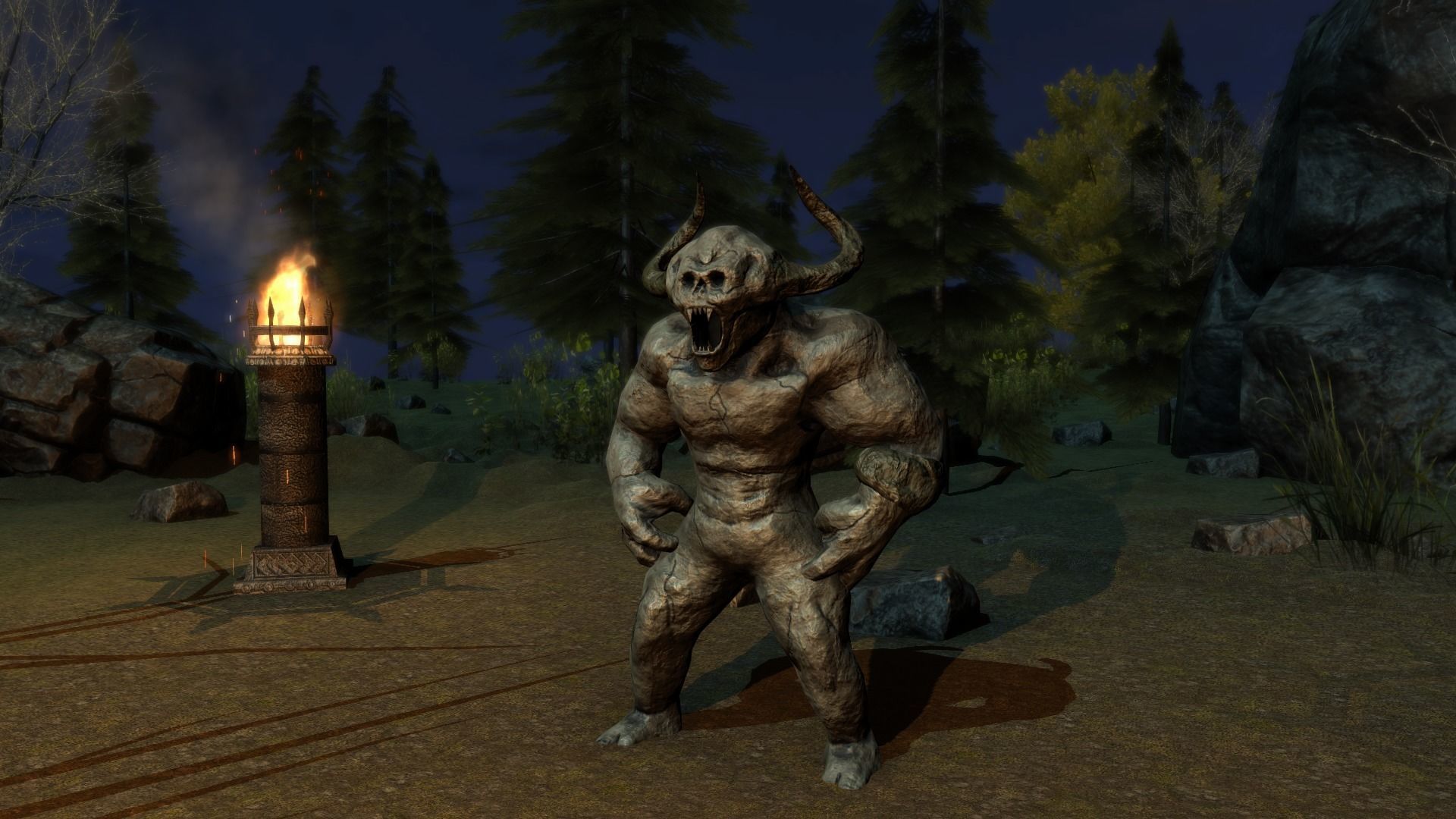 Stone demon Low-poly 3D model_3