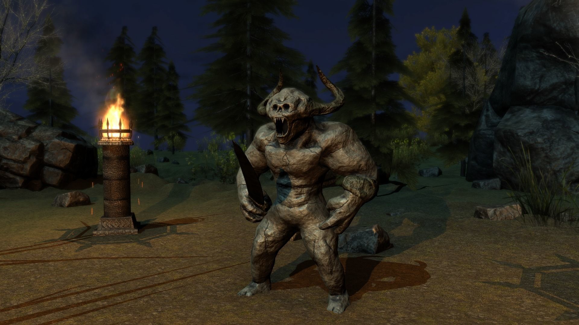 Stone demon Low-poly 3D model_7