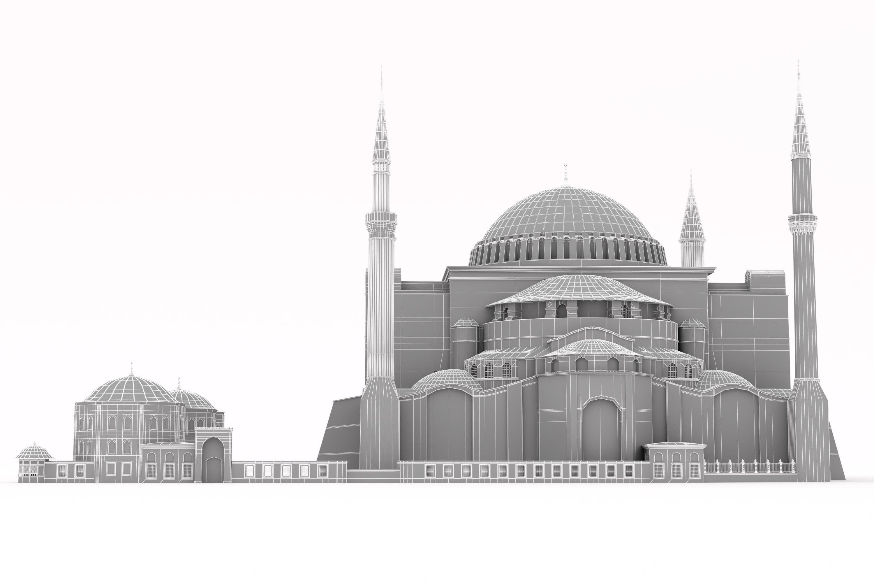 Hagia Sophia Ayasofya camii 3D model_10