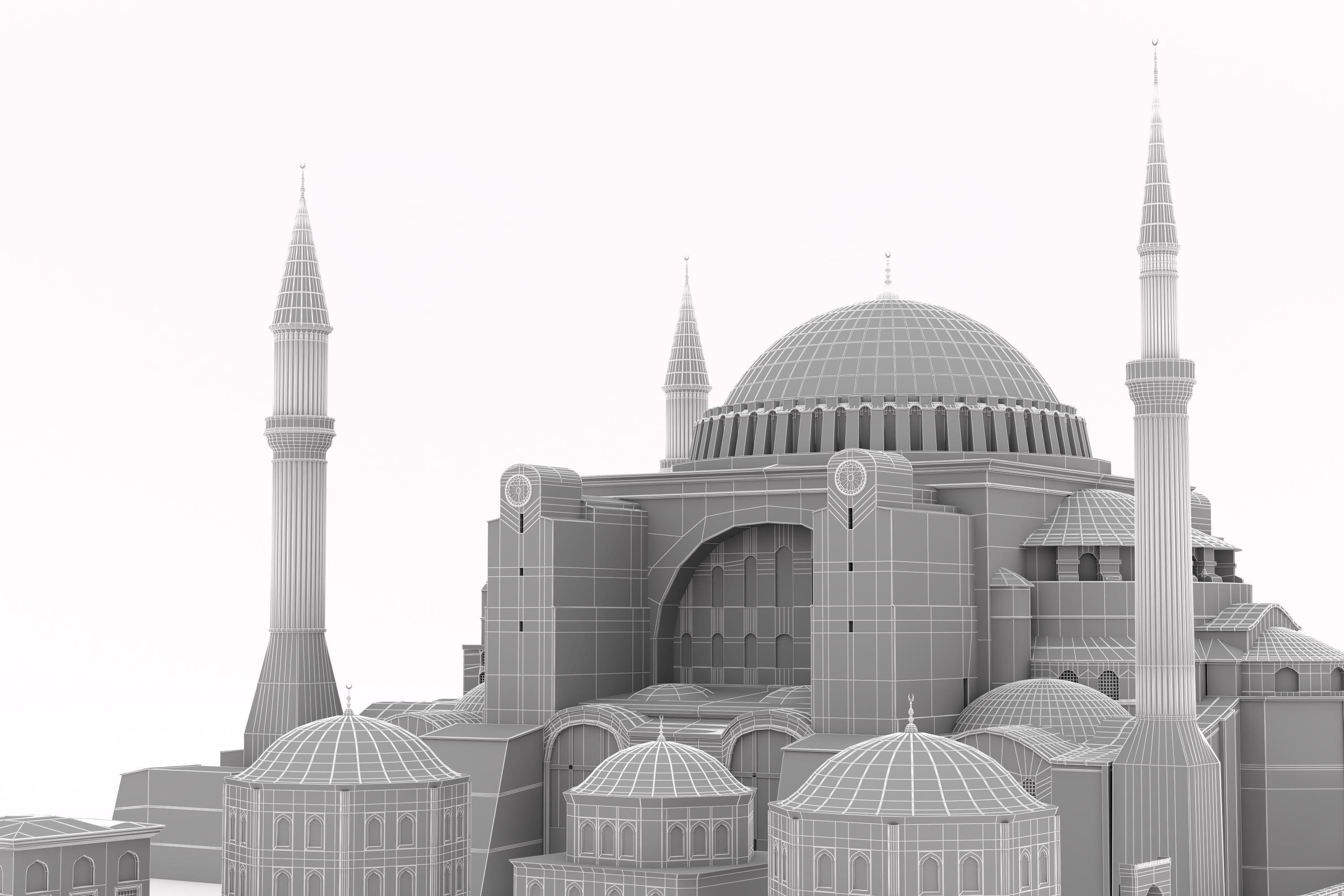 Hagia Sophia Ayasofya camii 3D model_11