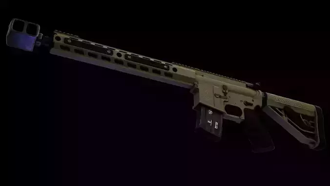Beowulf 50 Cal Low-poly 3D model