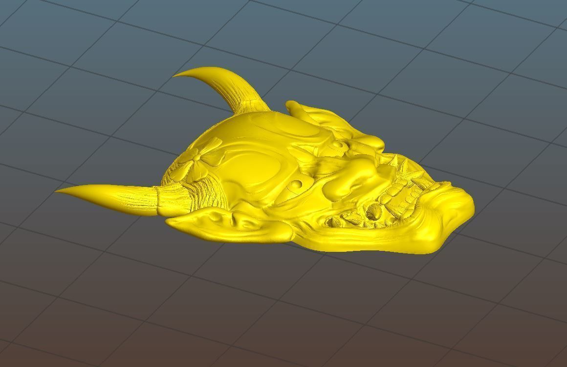 Hannya Mask -relief 3D print model_4