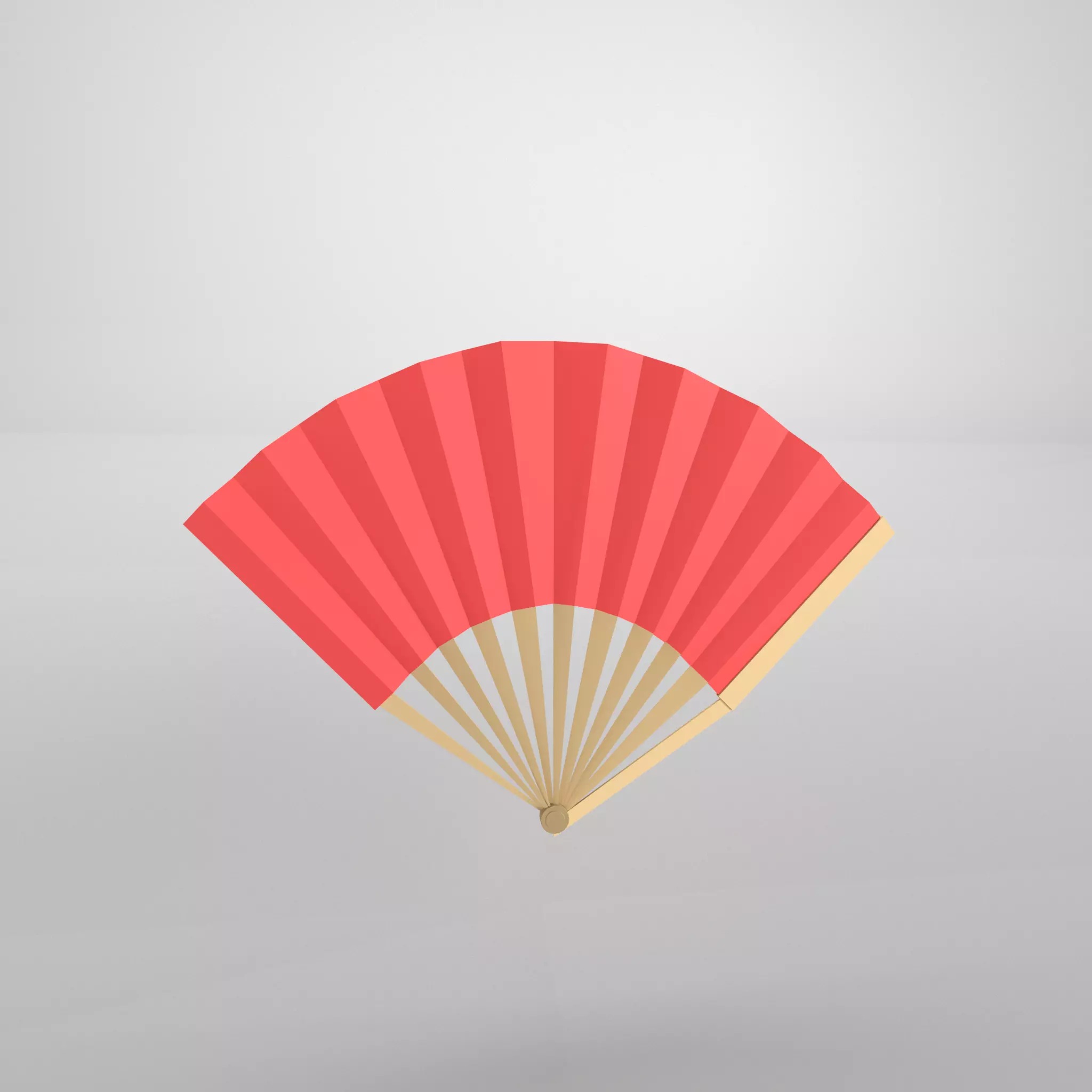 Paper Fan v1 002 Low-poly 3D model