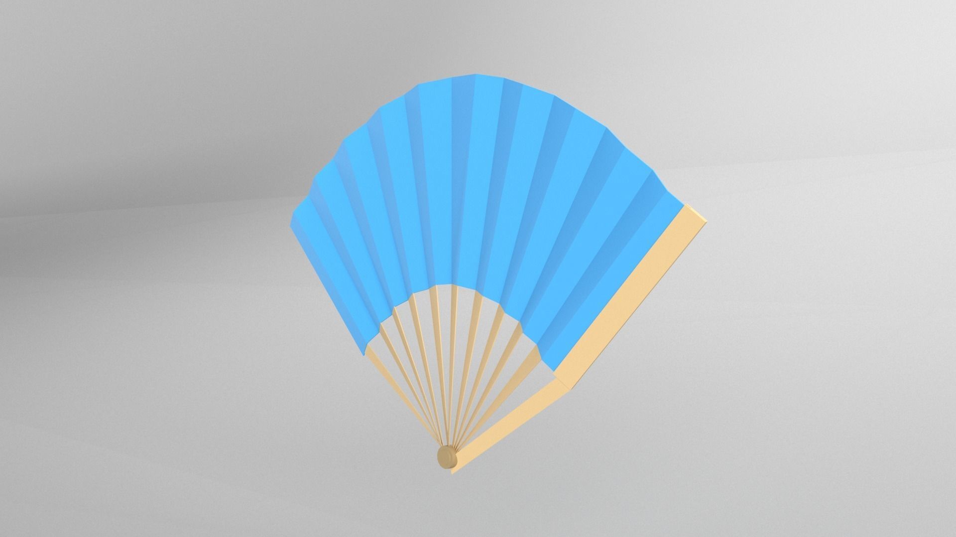 Paper Fan v1 003 Low-poly 3D model_3
