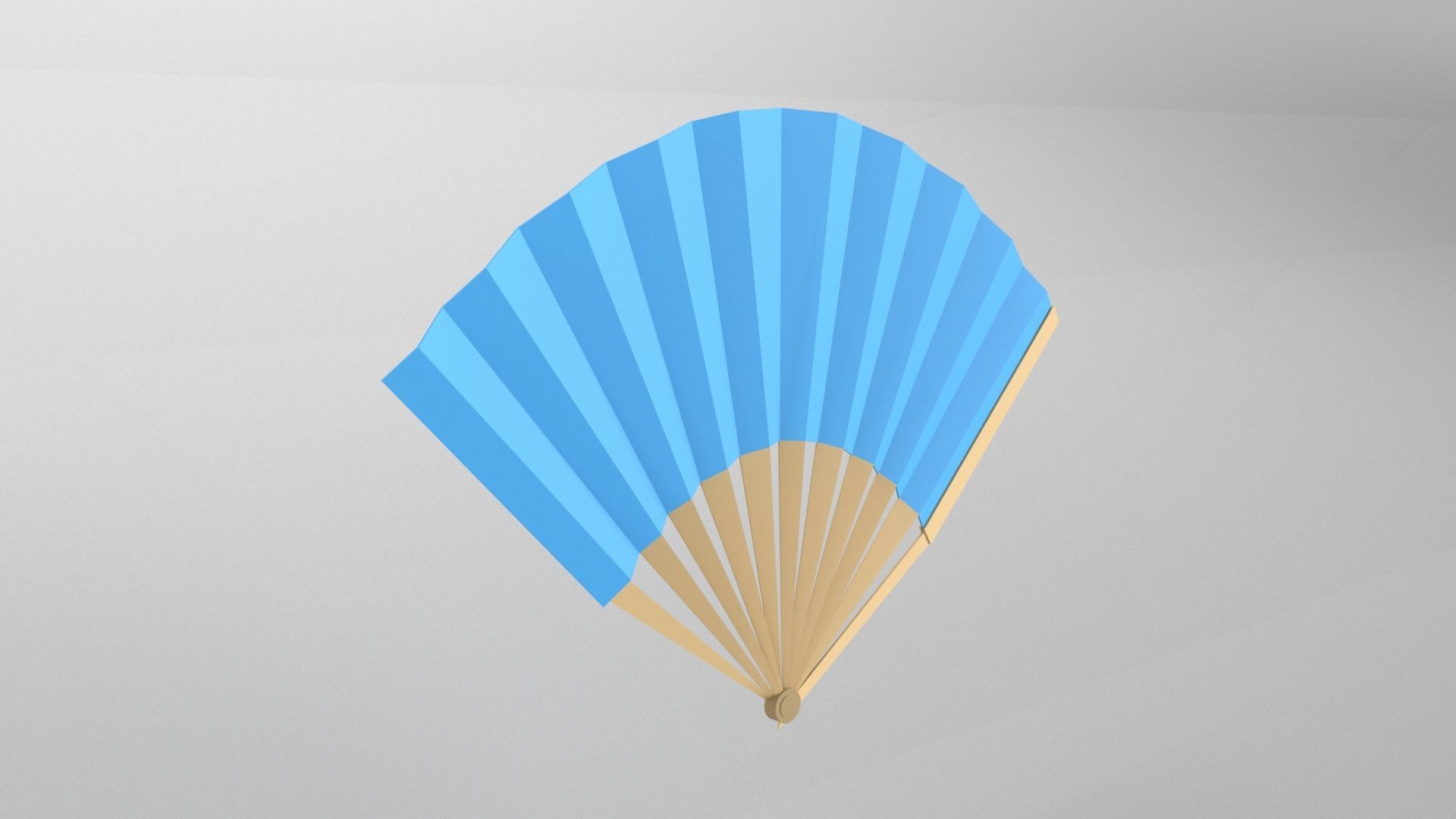 Paper Fan v1 003 Low-poly 3D model_4
