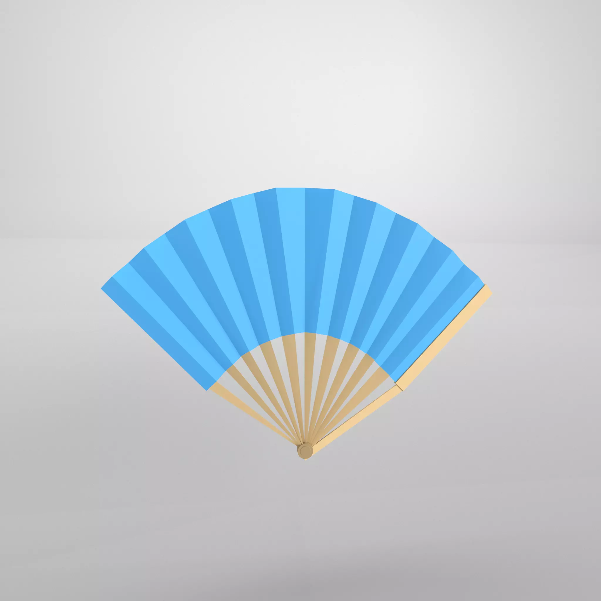 Paper Fan v1 003 Low-poly 3D model_0