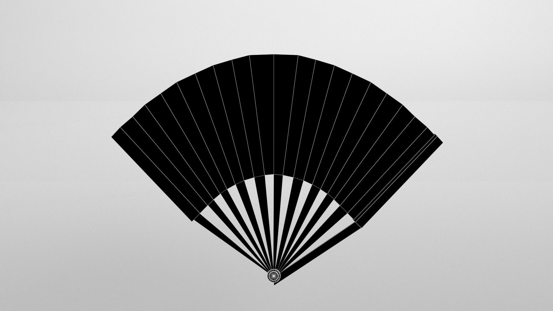Paper Fan v1 003 Low-poly 3D model_6