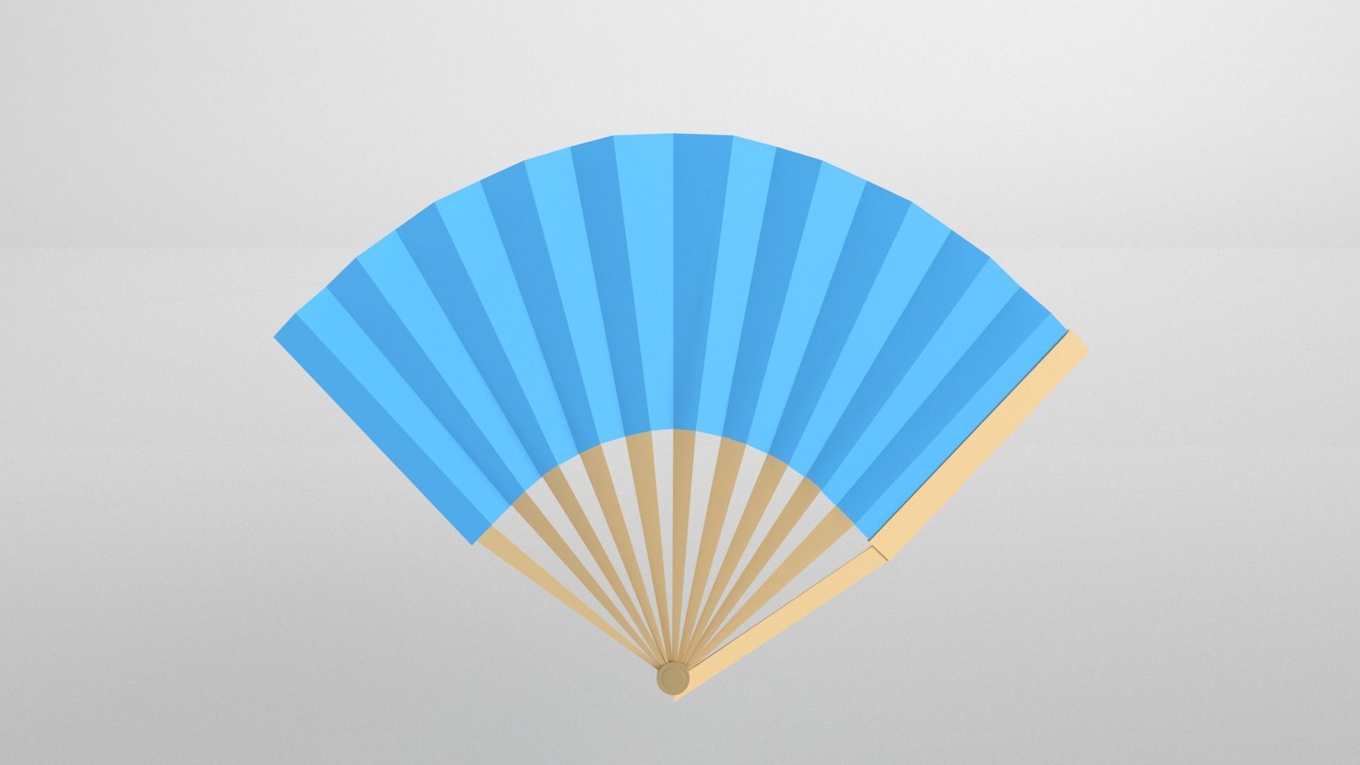 Paper Fan v1 003 Low-poly 3D model_2