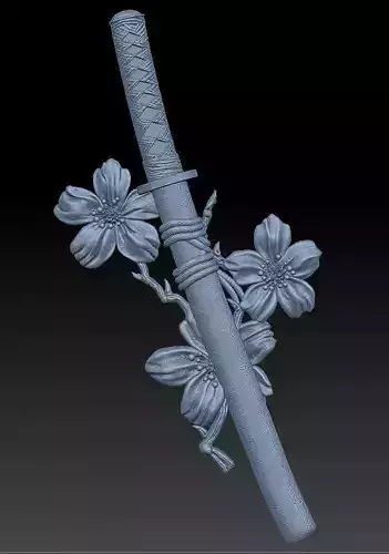 Katana-Sakura- relief