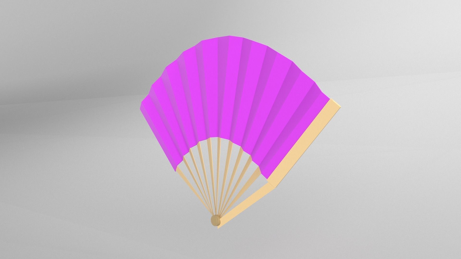 Paper Fan v1 005 Low-poly 3D model_3