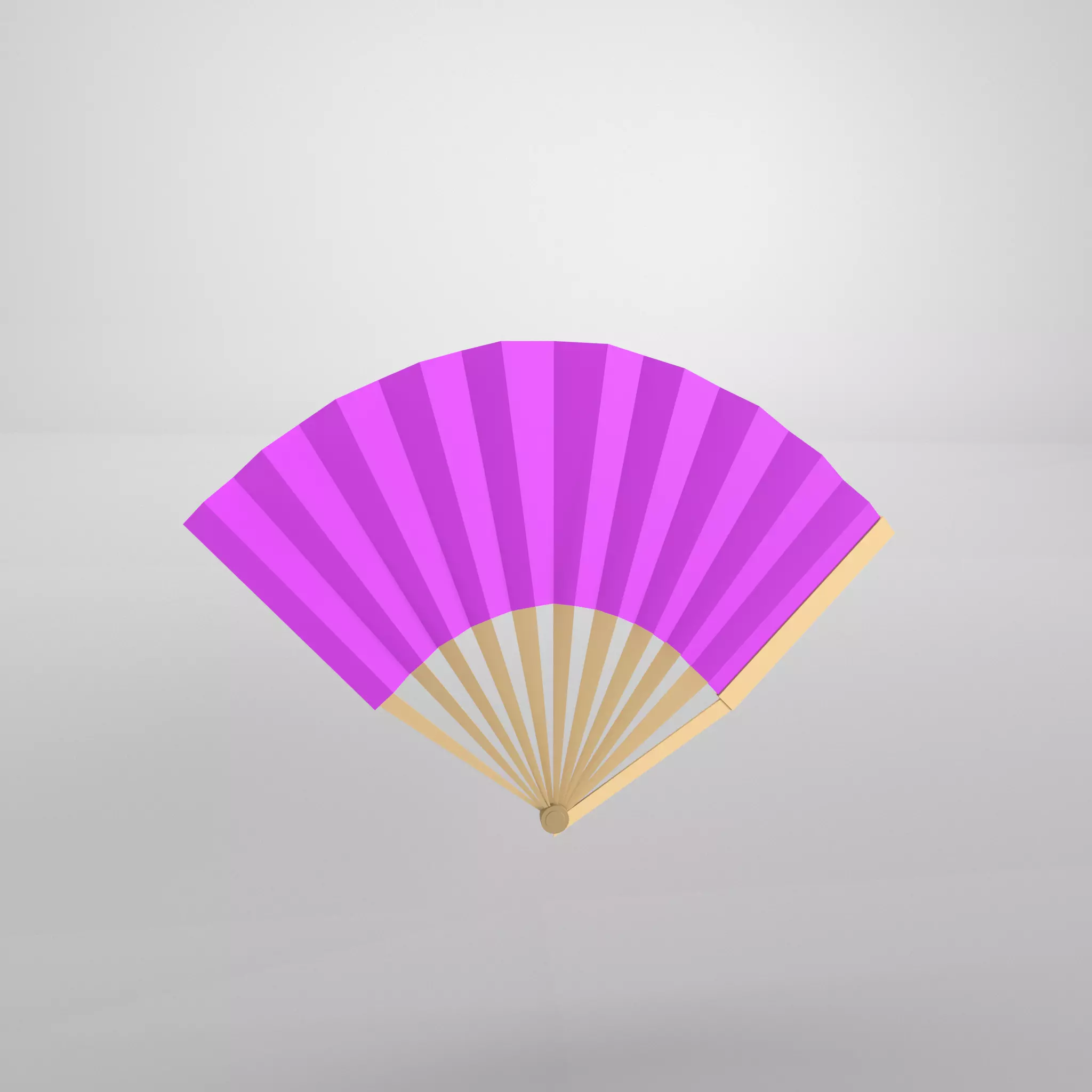 Paper Fan v1 005 Low-poly 3D model_0