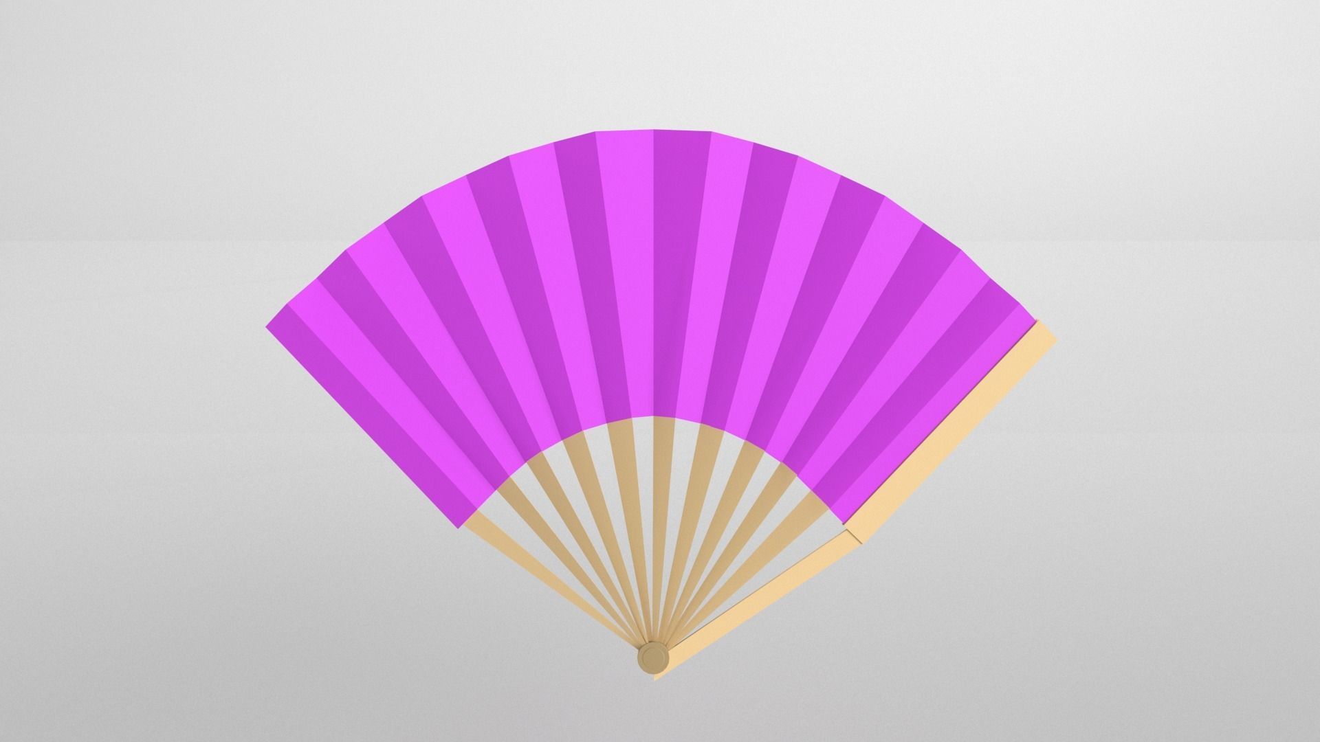 Paper Fan v1 005 Low-poly 3D model_2