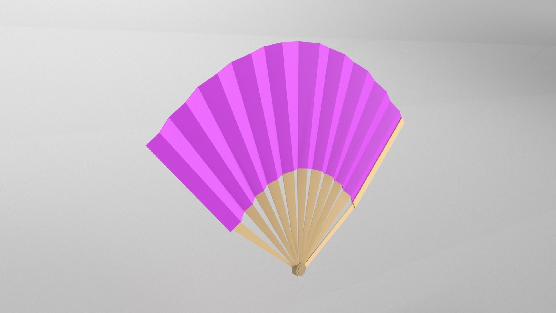 Paper Fan v1 005 Low-poly 3D model_4