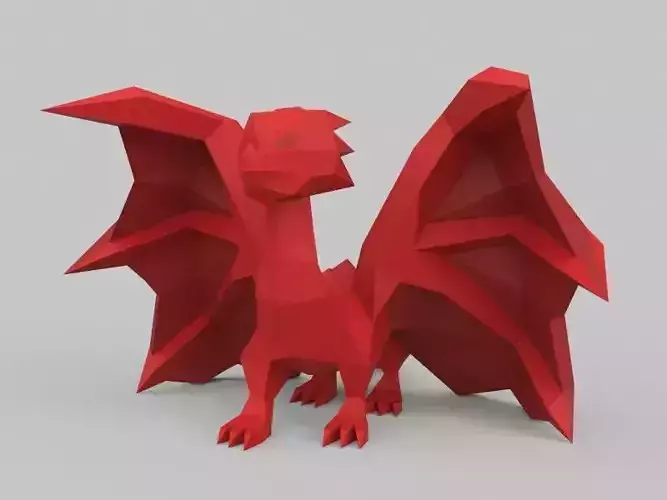 Dragon low poly polygonal Low-poly 3D model