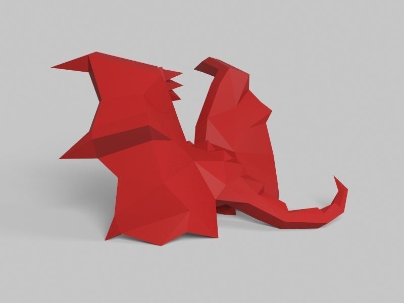 Dragon low poly polygonal Low-poly 3D model_3