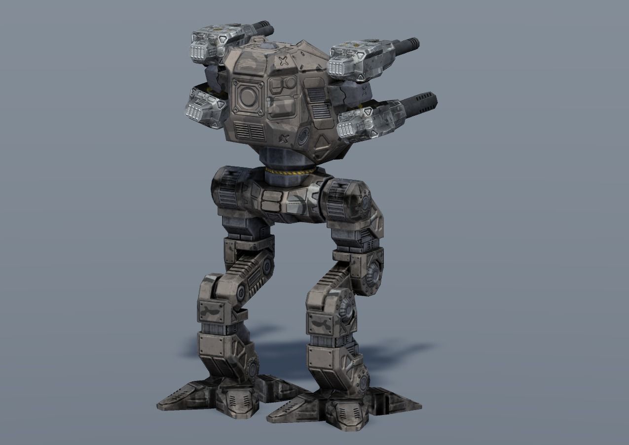 Juggernaut BattleMech Low-poly 3D model_14