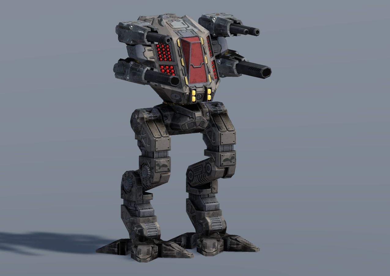 Juggernaut BattleMech Low-poly 3D model_12