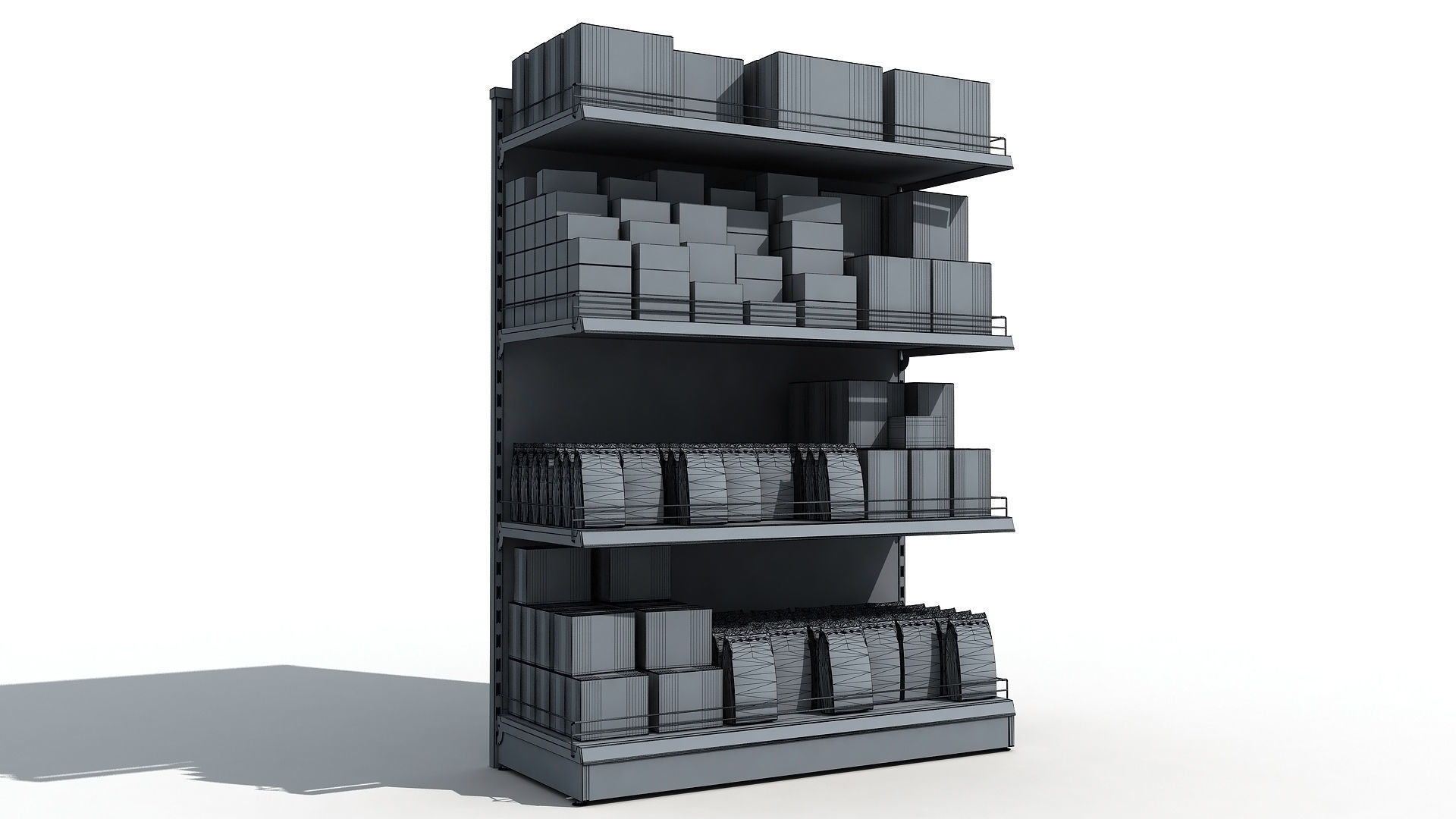 Supermarket Shelves Tea and Coffee 3D model_8