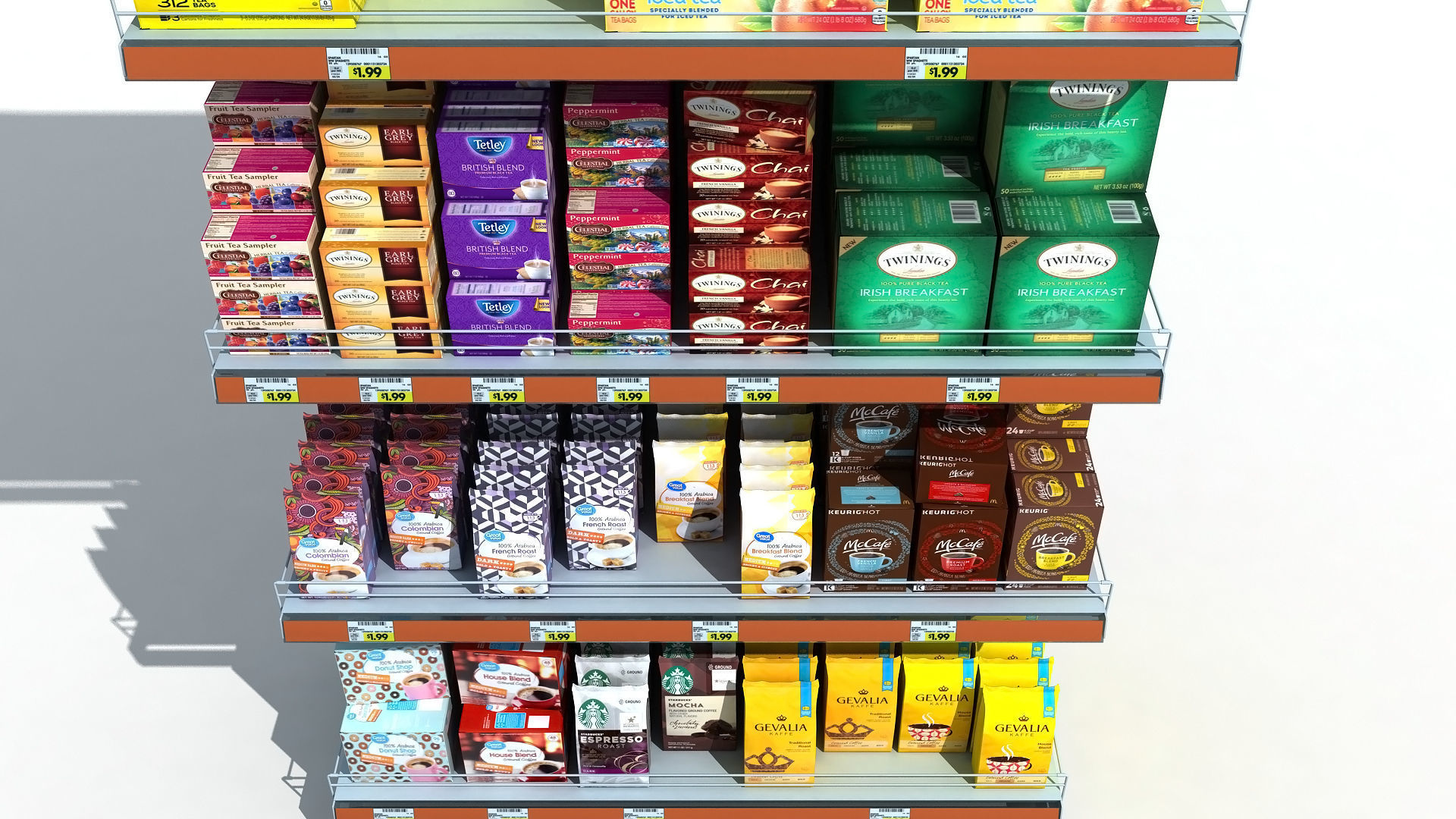 Supermarket Shelves Tea and Coffee 3D model_6