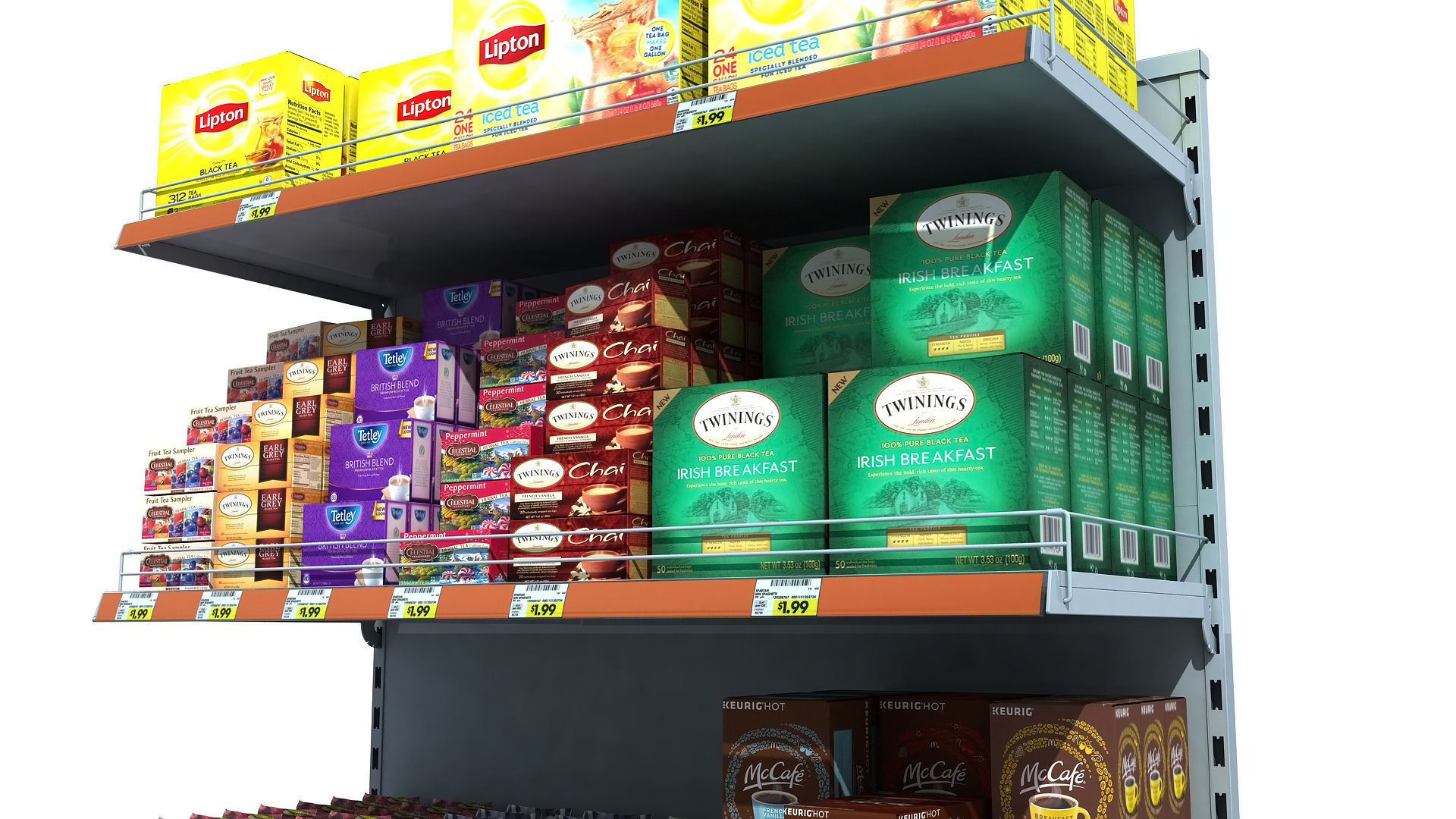 Supermarket Shelves Tea and Coffee 3D model_3